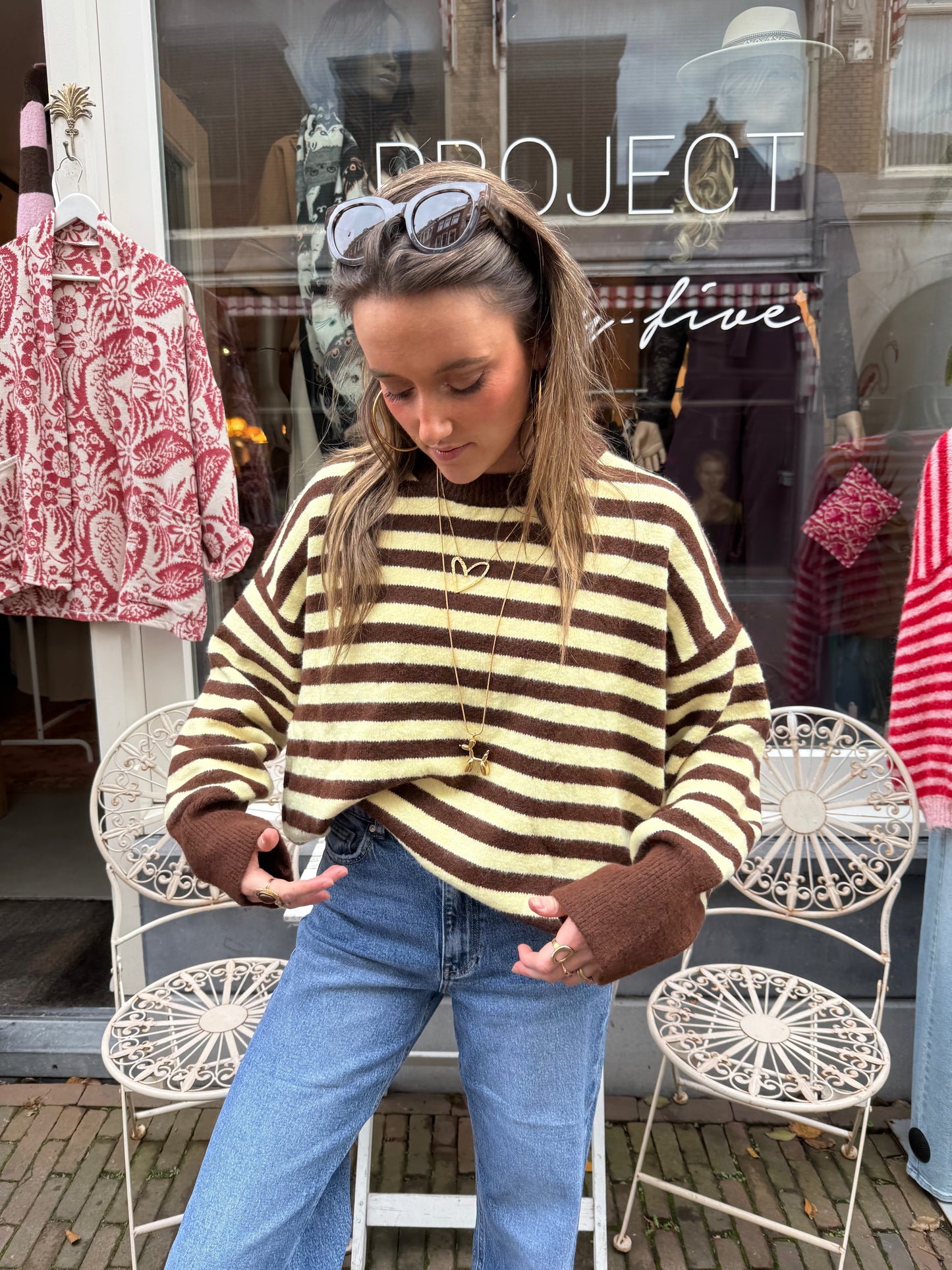 Pippa knit brown/yellow striped - Project 35