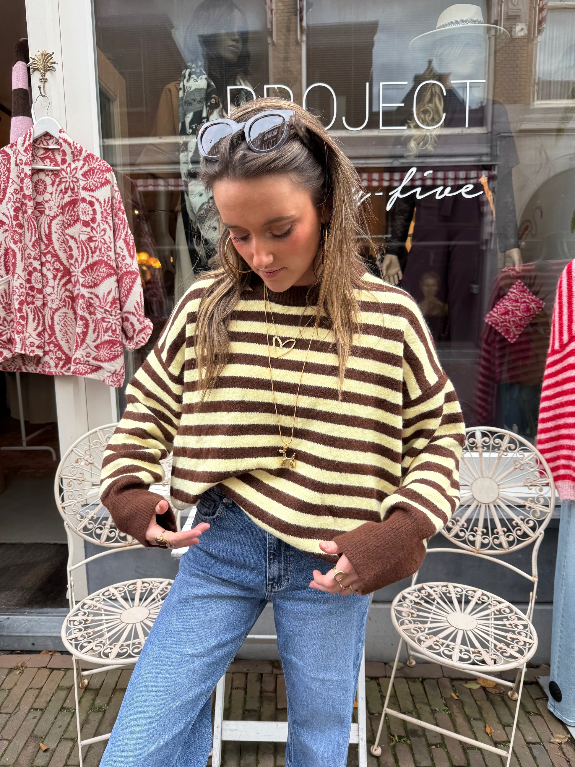 Pippa knit brown/yellow striped - Project 35