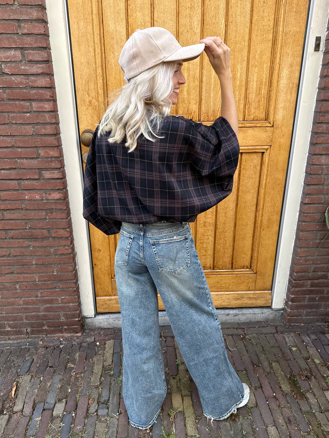 Mira oversized blouse grove ruit bruin