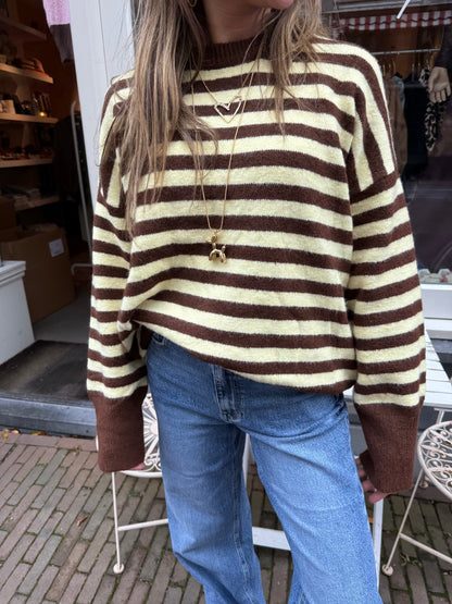 Pippa knit brown/yellow striped - Project 35