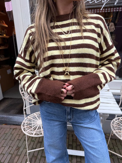 Pippa knit brown/yellow striped - Project 35