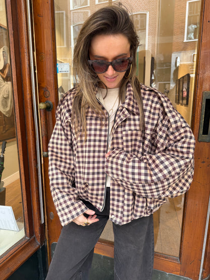 Bowie bomber geruit bruin/beige - Project 35