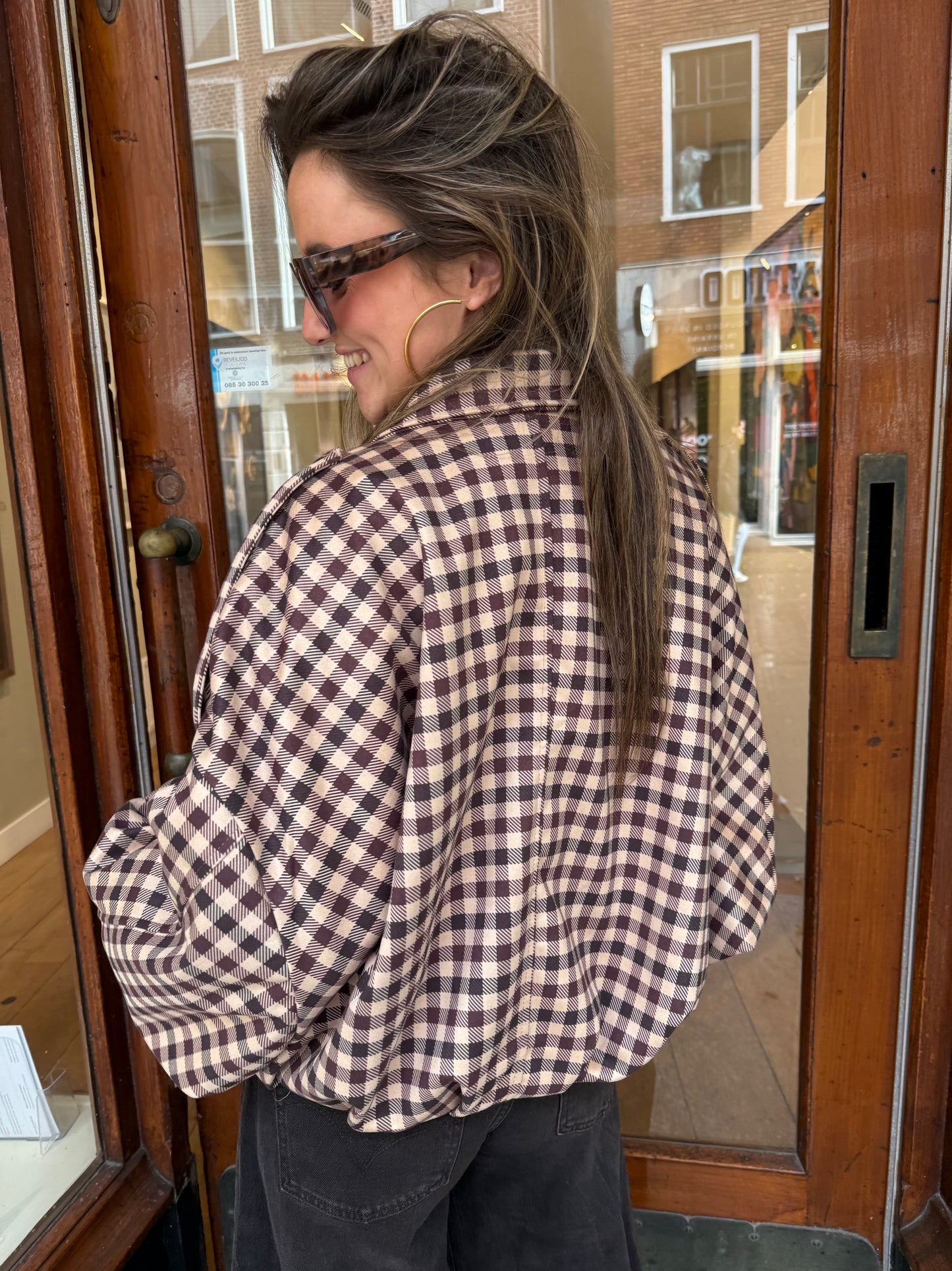 Bowie bomber geruit bruin/beige - Project 35