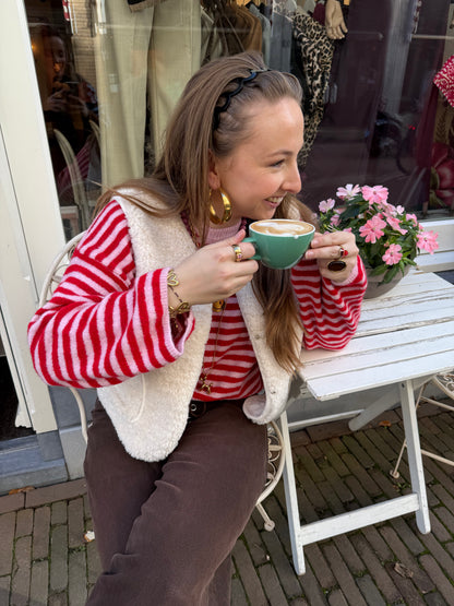 Abby knit pink/red striped - Project 35