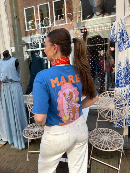 T-shirt 'mare' print oversized kobalt