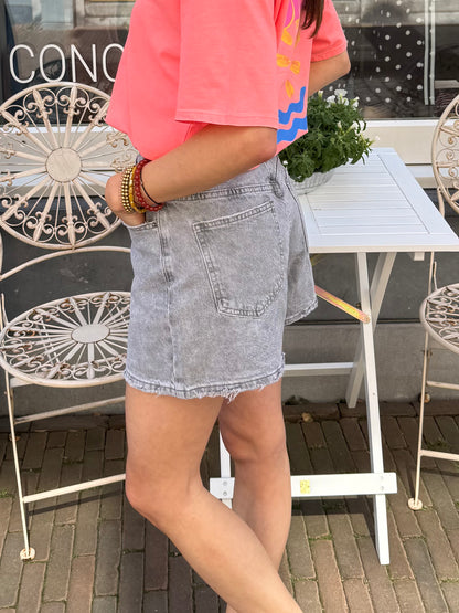 Elsa denim shorts grijs