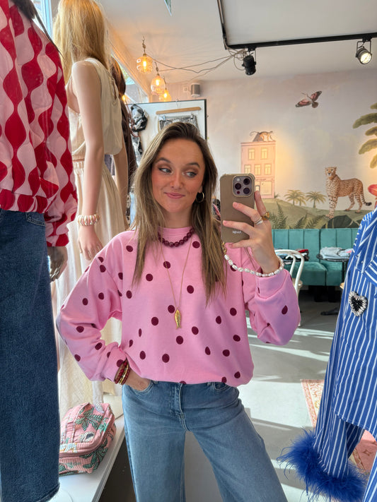 Pink polkadot sweater
