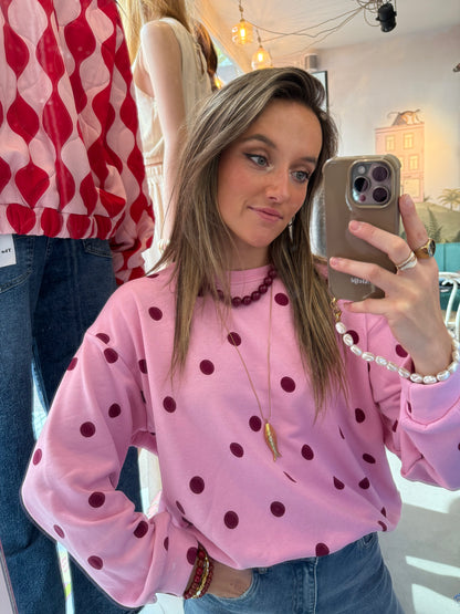 Pink polkadot sweater
