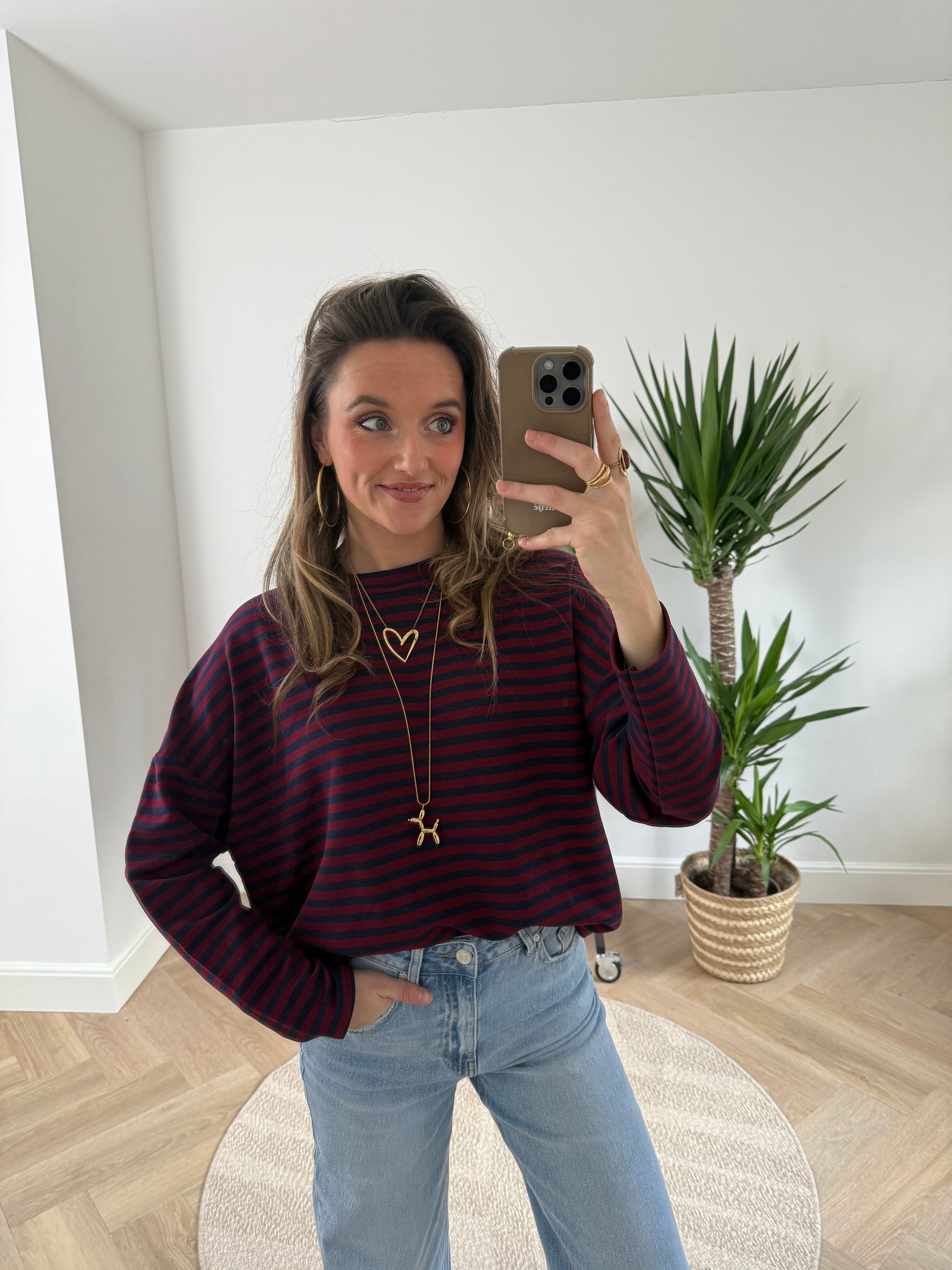 Roos longsleeve navy/burgundy - Project 35