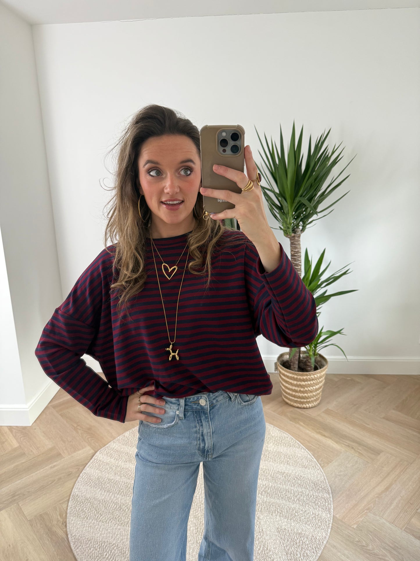 Roos longsleeve navy/burgundy - Project 35