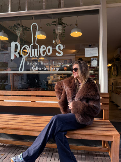 Emily faux fur jacket brown