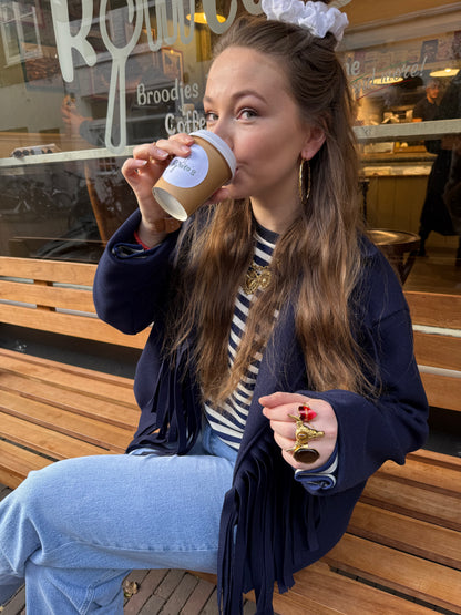 Alice fringe jacket navy