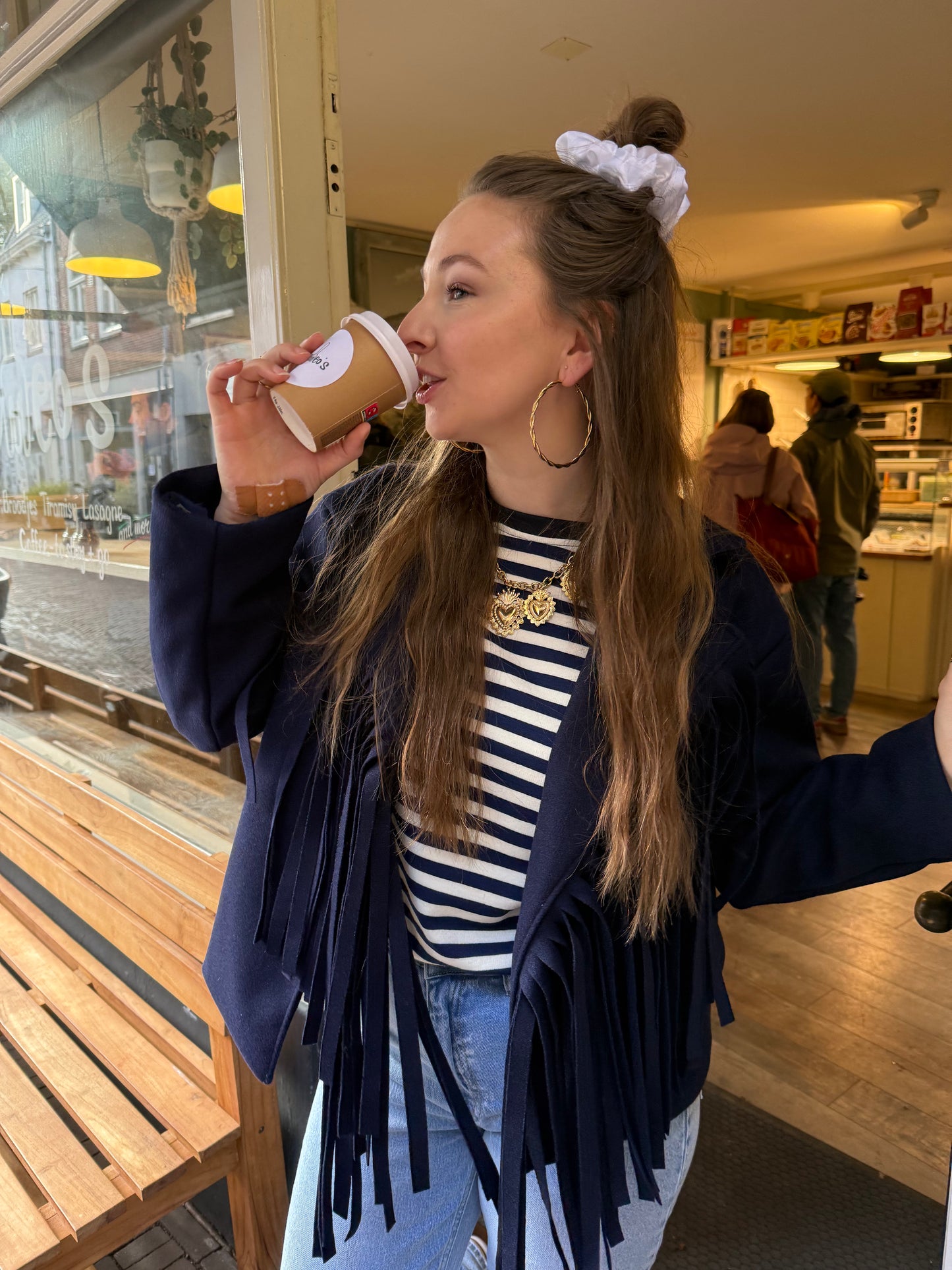 Alice fringe jacket navy