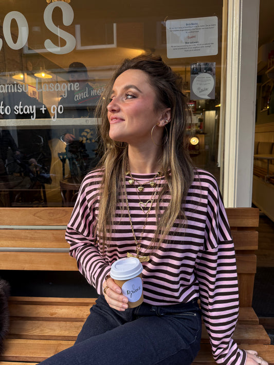 Roos longsleeve brown/pink