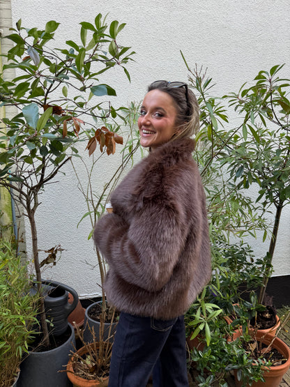 Emily faux fur jacket brown