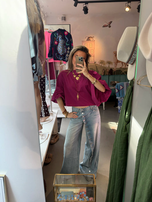 Izzy blouse pofmouw cherry