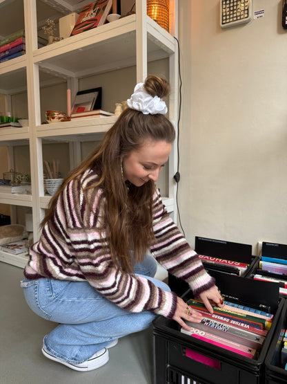 Suzie knit burgundy/pink striped