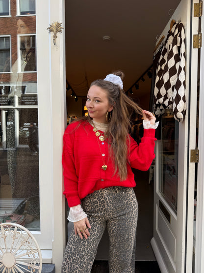 Gigi cardigan bright red