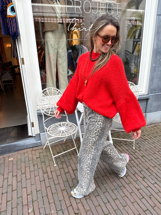 Nova knit bright red