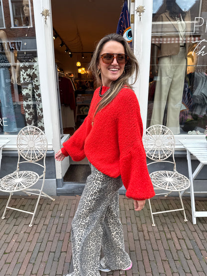 Nova knit bright red