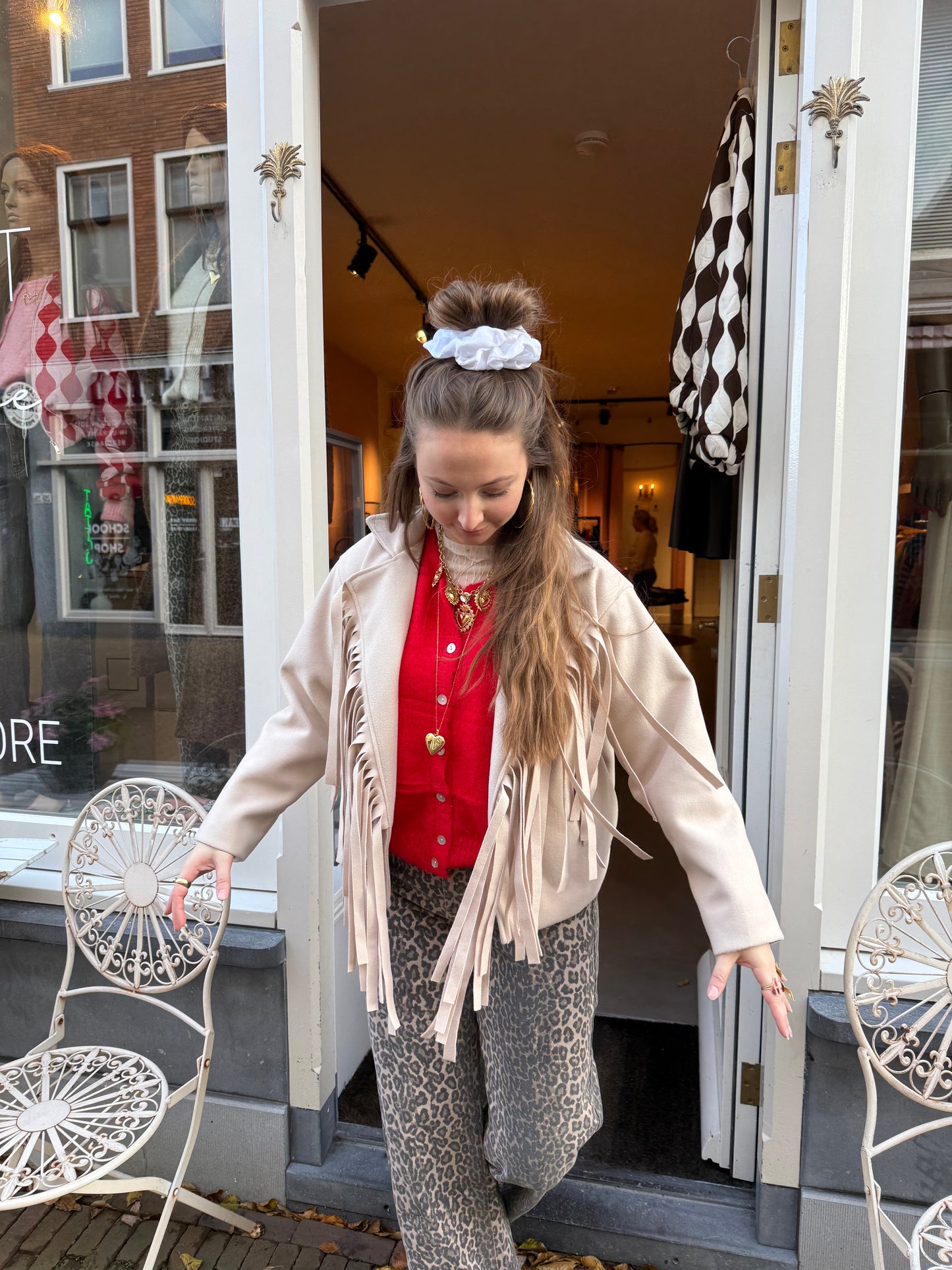 Alice fringe jacket beige