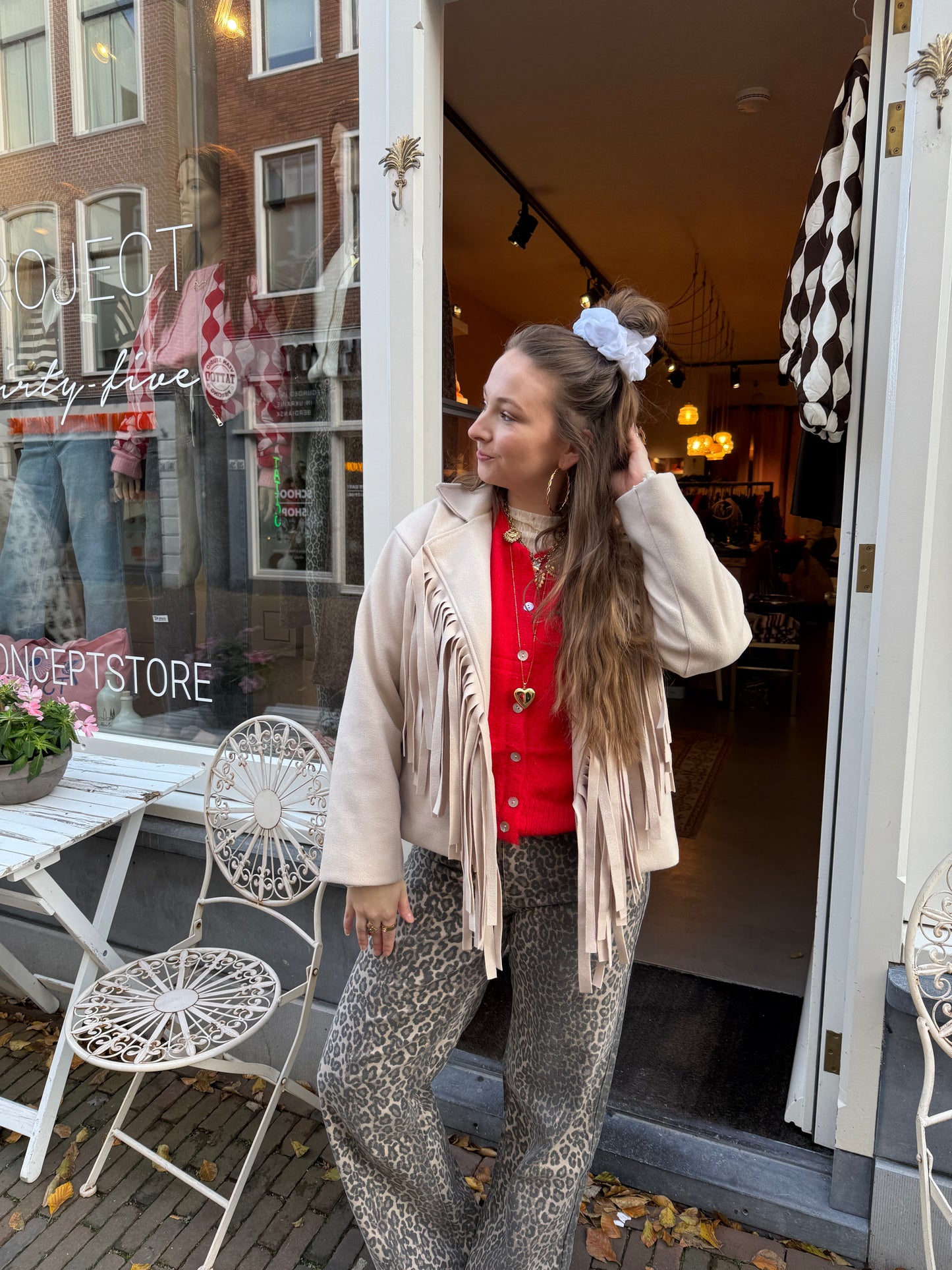 Alice fringe jacket beige