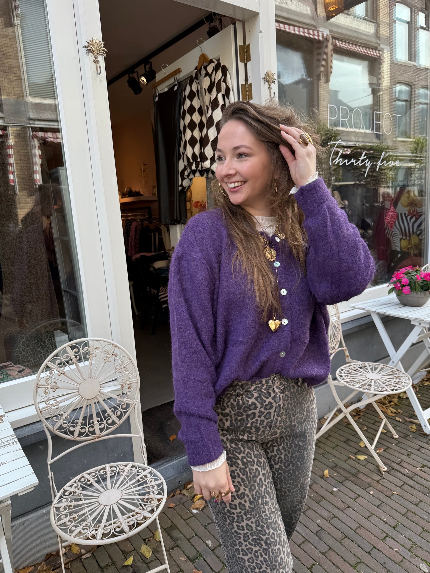 Gigi cardigan purple