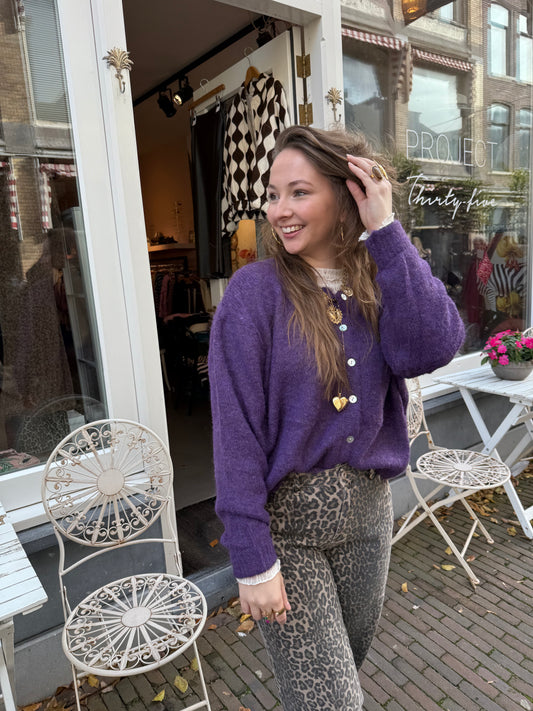 Gigi cardigan purple