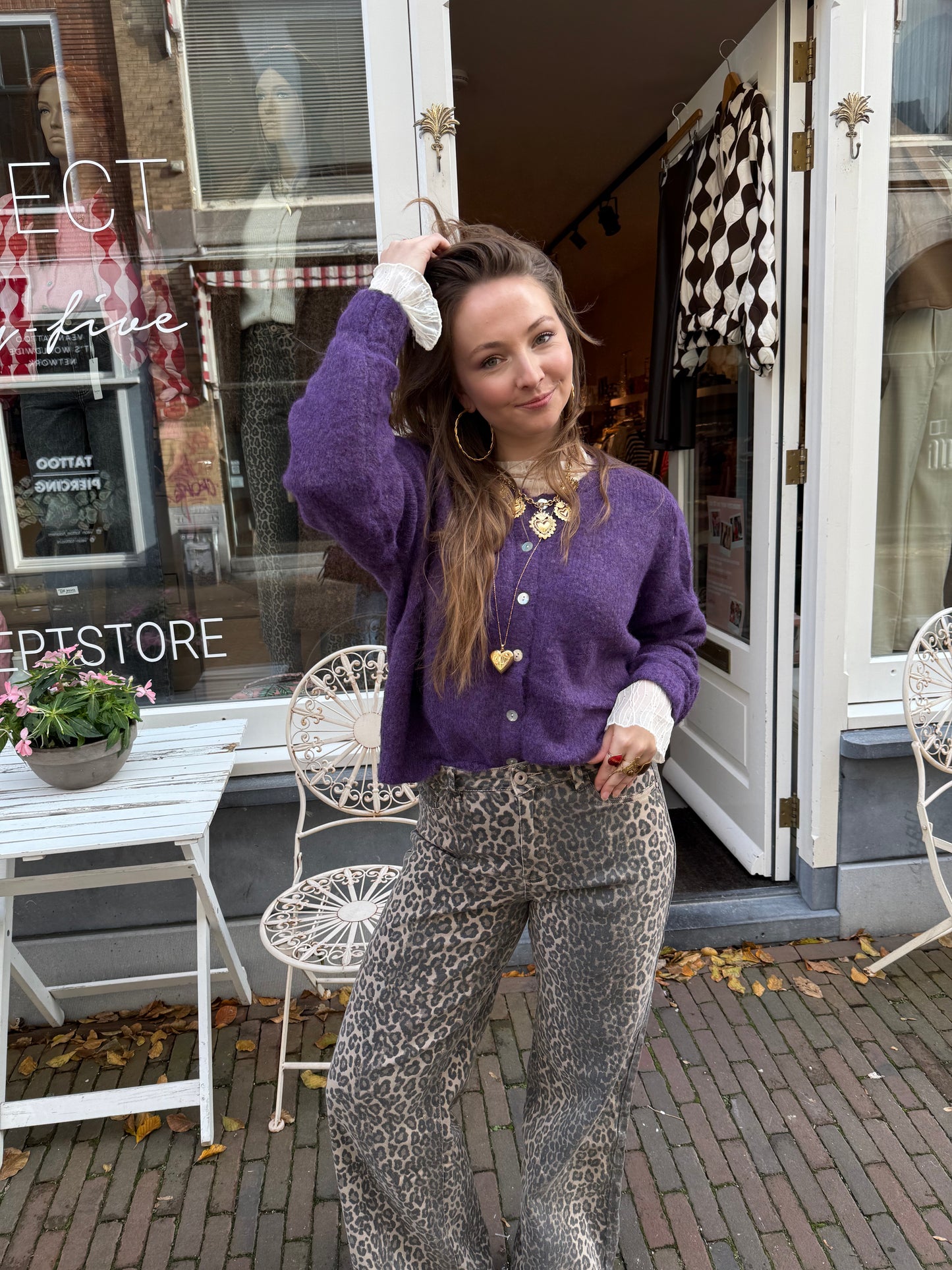 Gigi cardigan purple