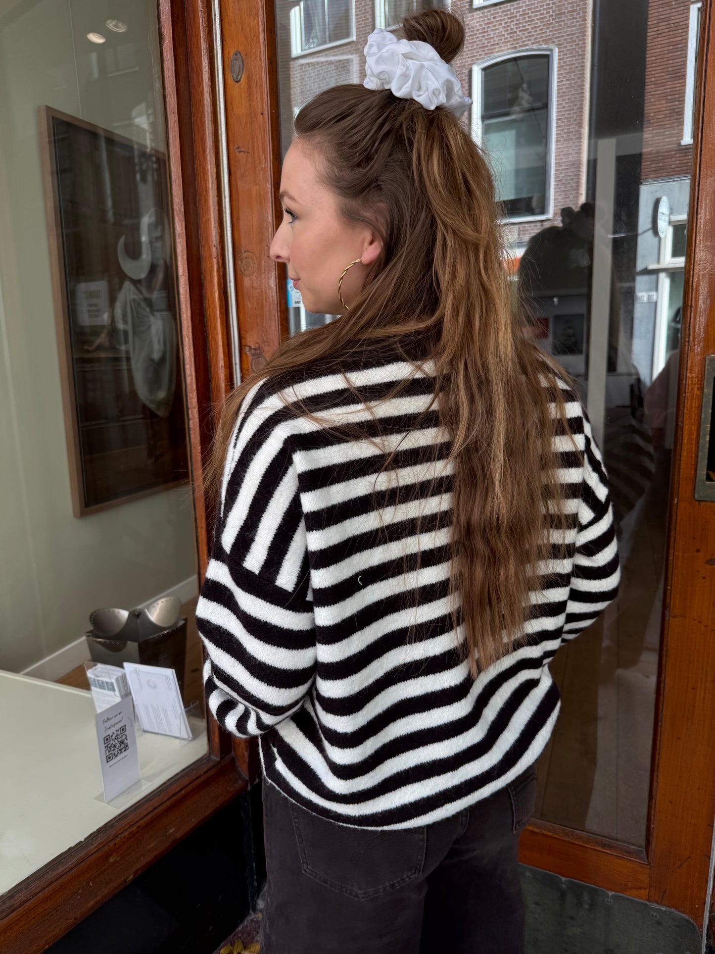 Pippa knit dark chocolate/white