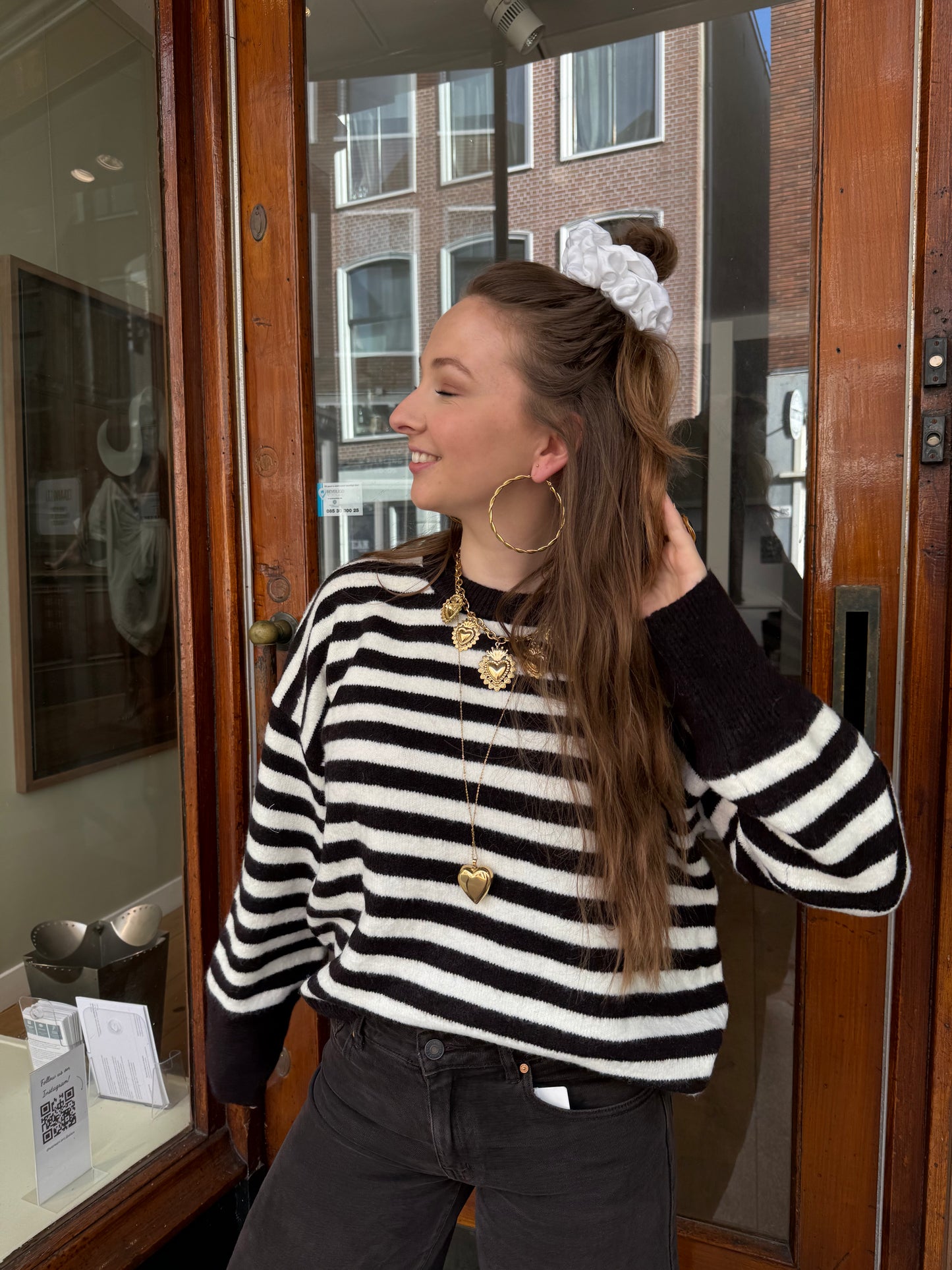 Pippa knit dark chocolate/white