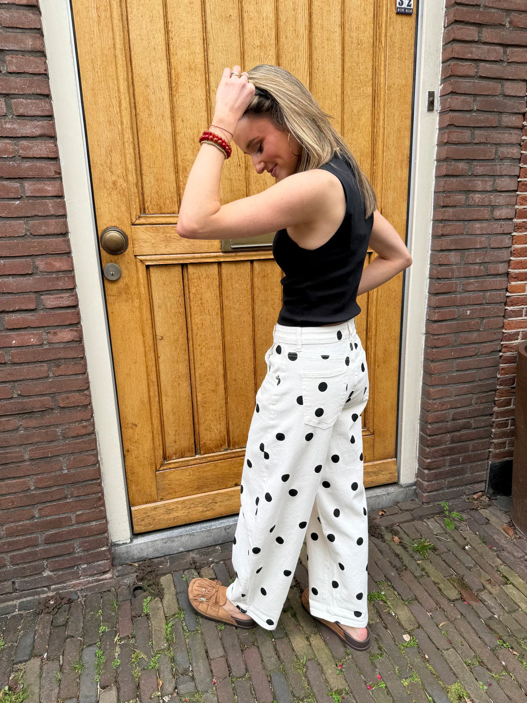 Bibi polkadot barrel jeans