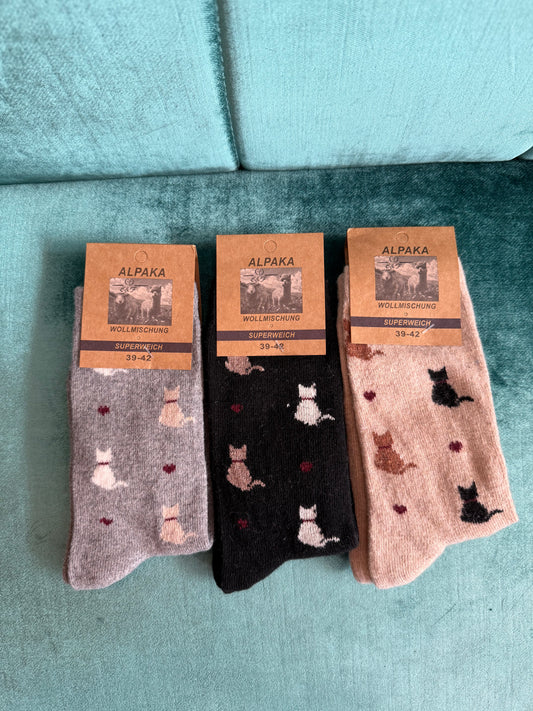 3X katten sokken 39-42