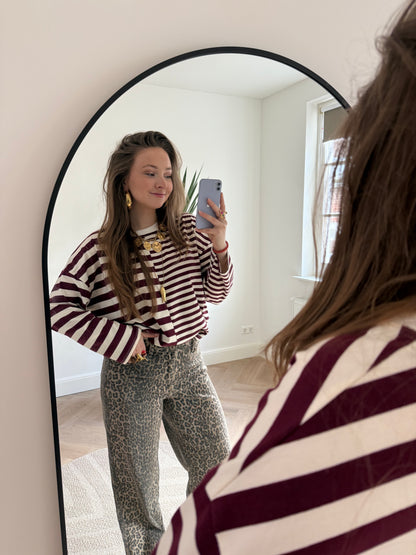 Liv longsleeve burgundy/white striped