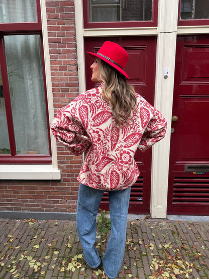 Mae jacket red/white print