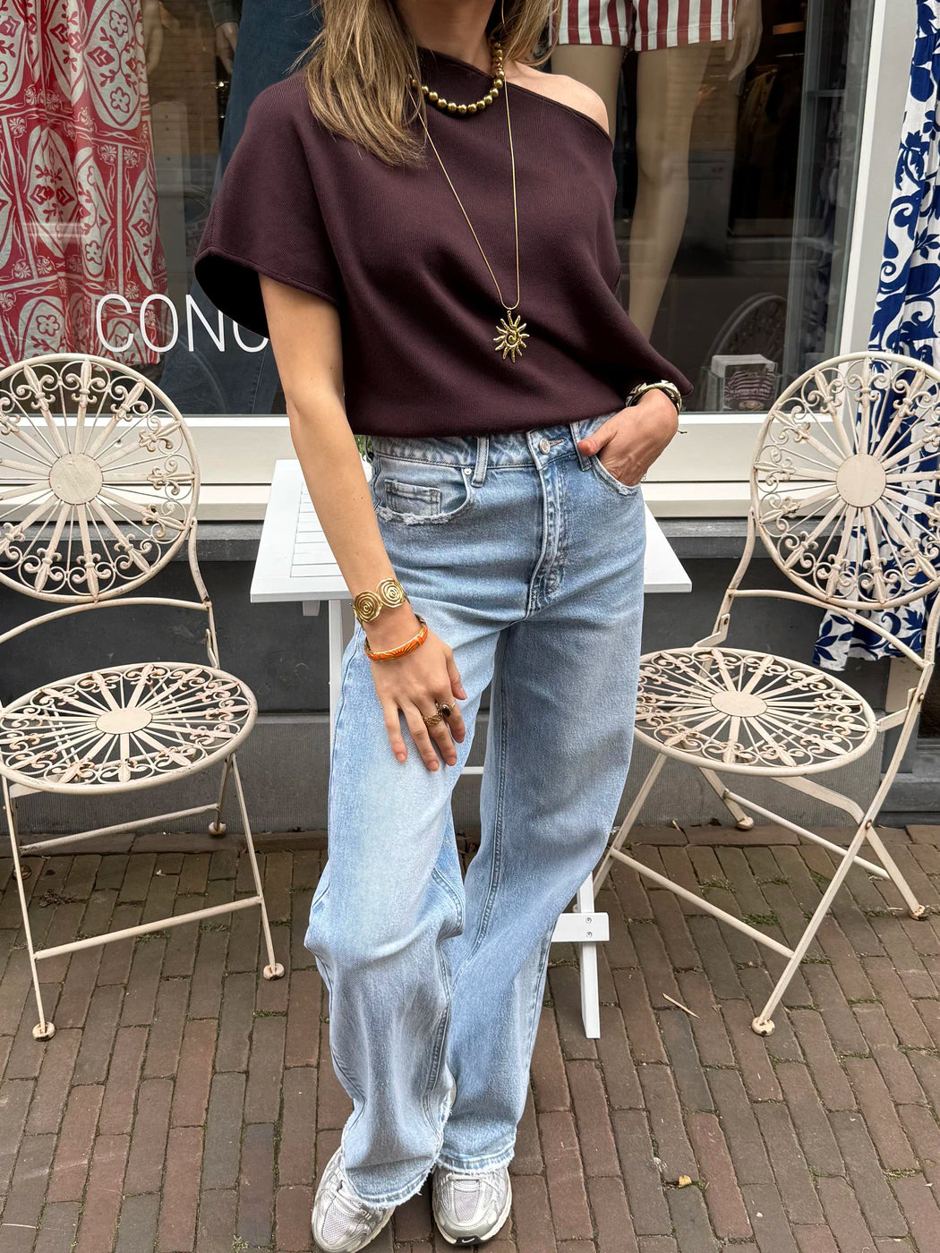 Gaya wide leg jeans high waisted blue
