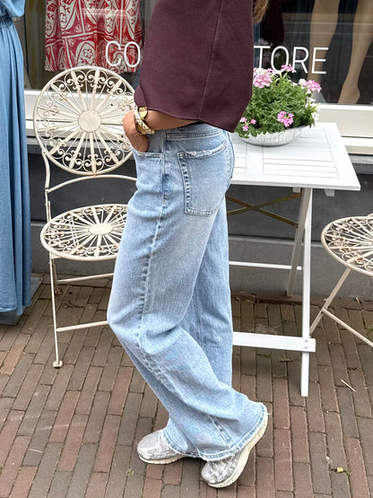 Gaya wide leg jeans high waisted blue