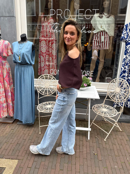 Gaya wide leg jeans high waisted blue