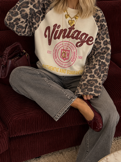 Juno longsleeve panter mouw vintage