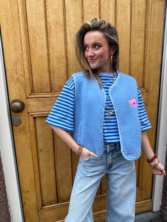 Aimee teddy gilet lichtblauw - Project 35