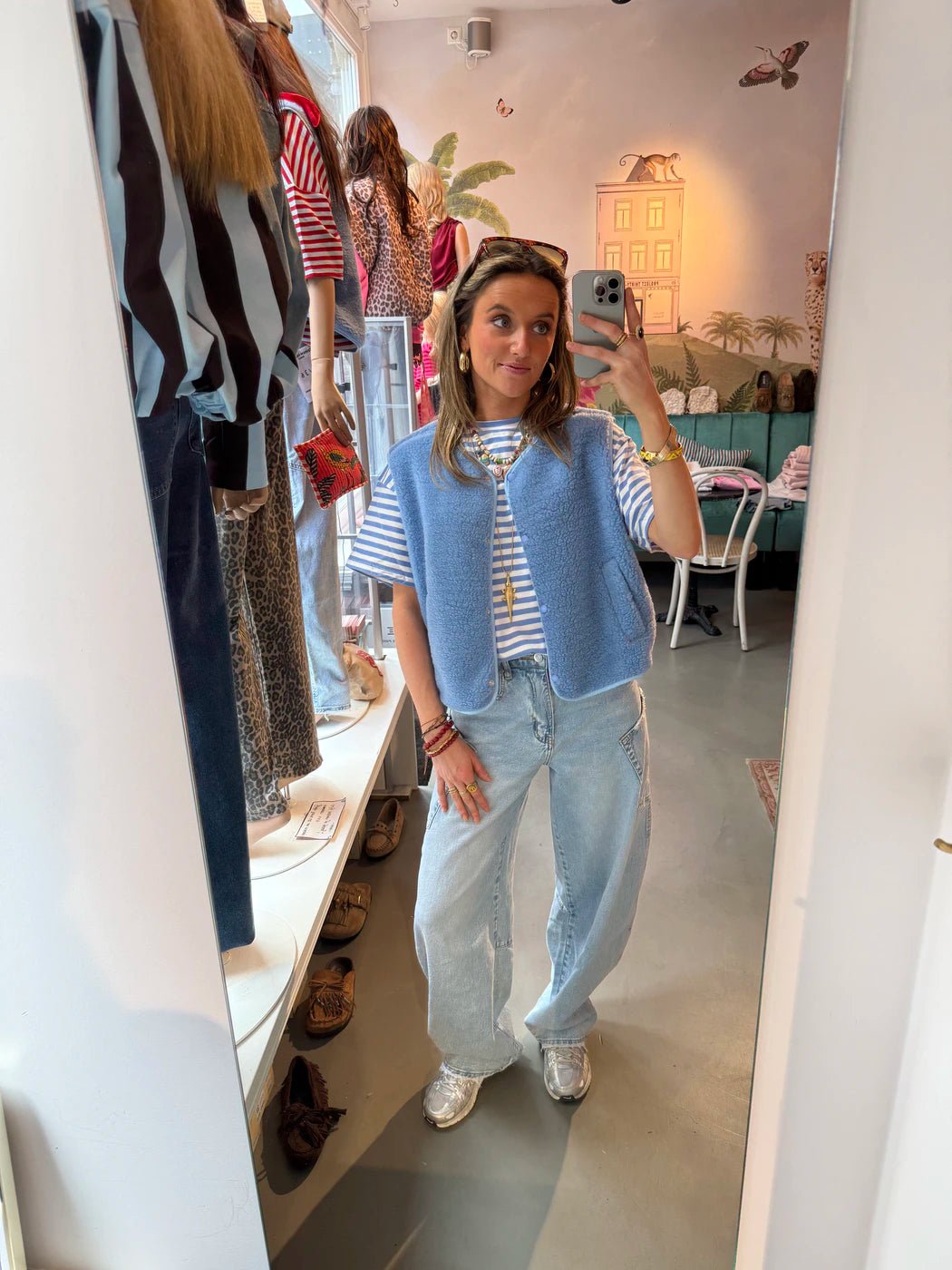 Aimee teddy gilet lichtblauw - Project 35