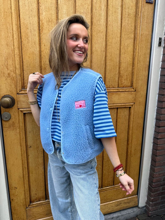 Aimee teddy gilet lichtblauw - Project 35