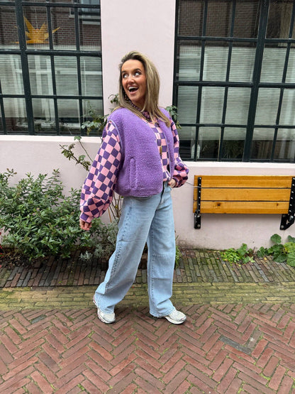 Aimee teddy gilet paars - Project 35