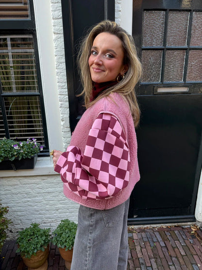 Aimee teddy gilet roze - Project 35