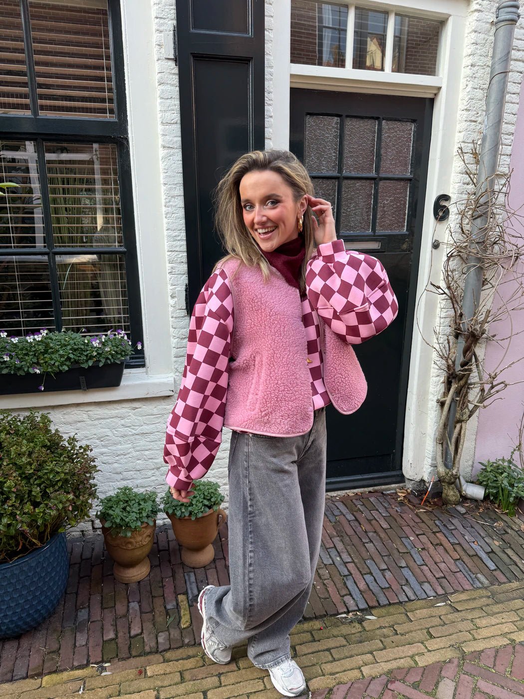 Aimee teddy gilet roze - Project 35