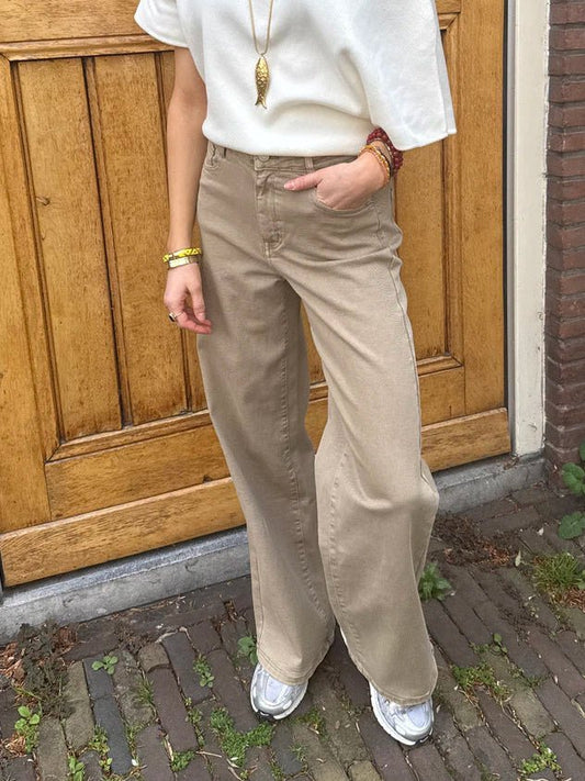 Amy wide leg jeans camel - Project 35