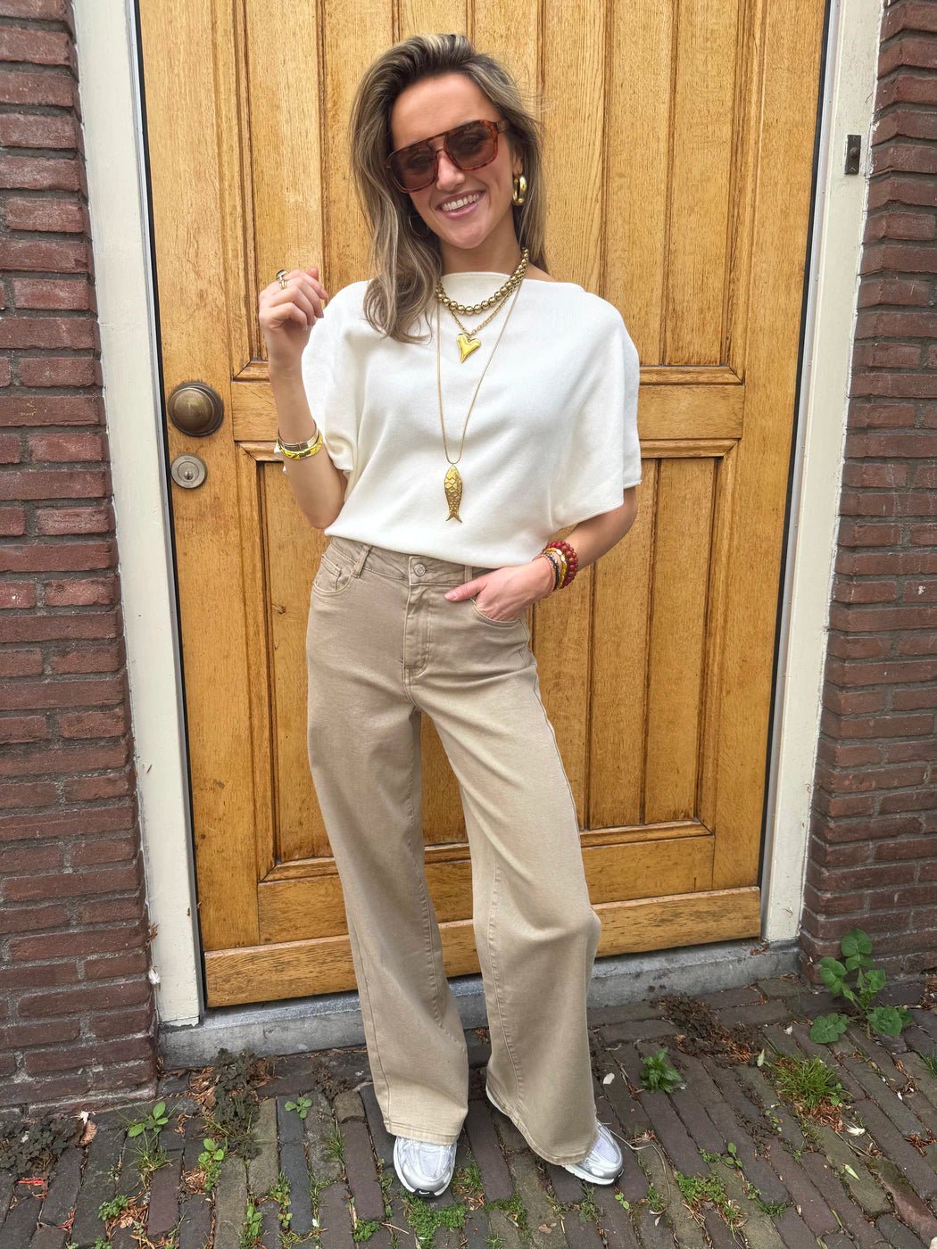 Amy wide leg jeans camel - Project 35