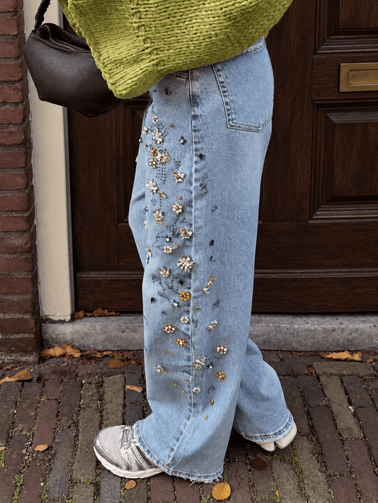 Annabel wide leg jeans steentjes - Project 35
