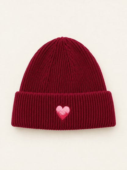 Beanie hartje bordeaux - Project 35
