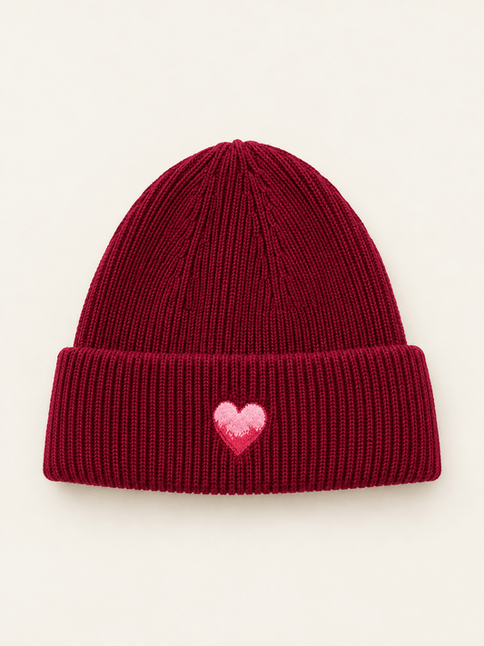 Beanie hartje bordeaux - Project 35